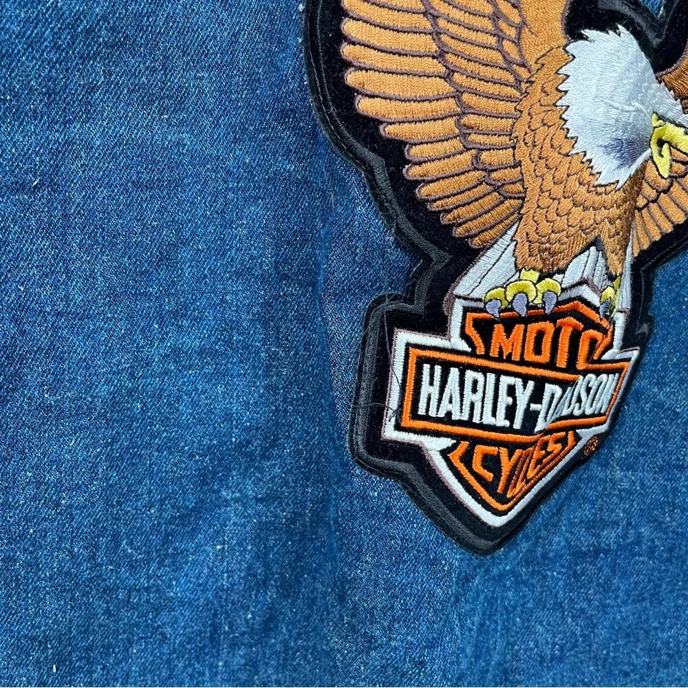 Bikers Edge Denim Motorcycle Vest with Patches Men's Large - Picture 12 of 14